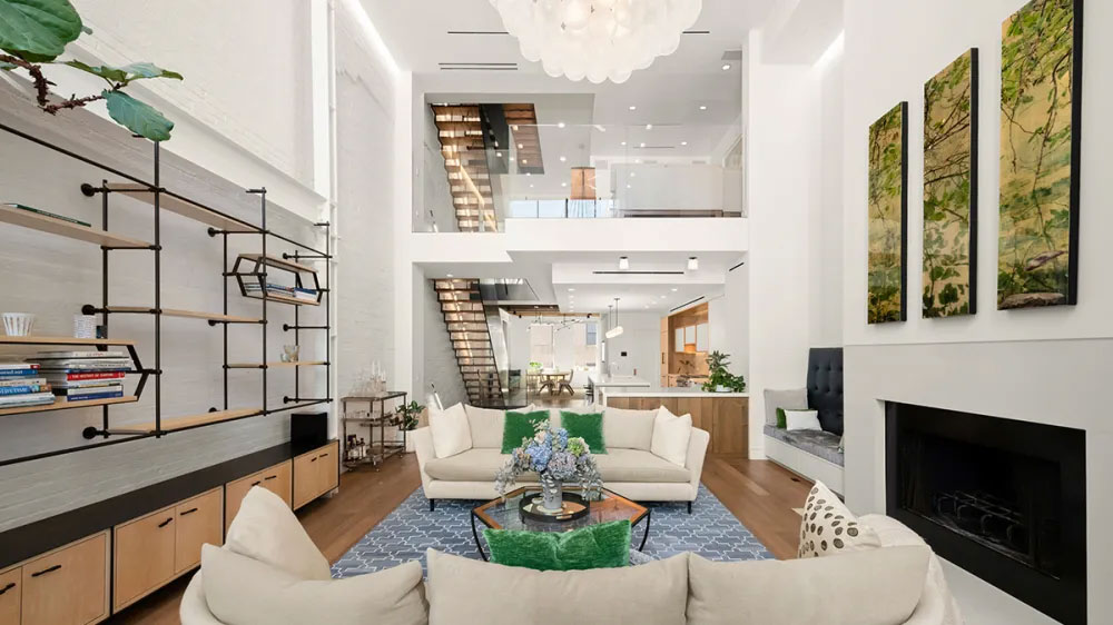 This Million Tribeca Townhouse Has a Skylight-Topped Indoor Basketball Court